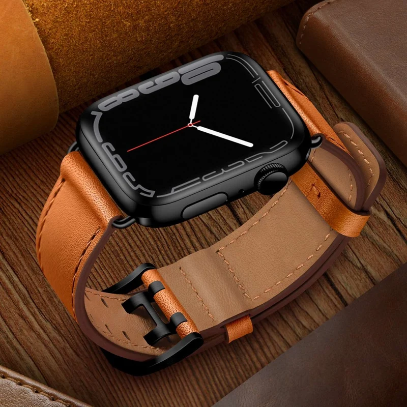 Zeitlos Apple Watch Series 7 45mm Echtes Leder armband
