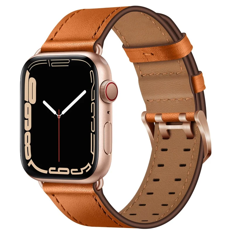 Zeitlos Apple Watch Series 7 45mm Echtes Leder armband