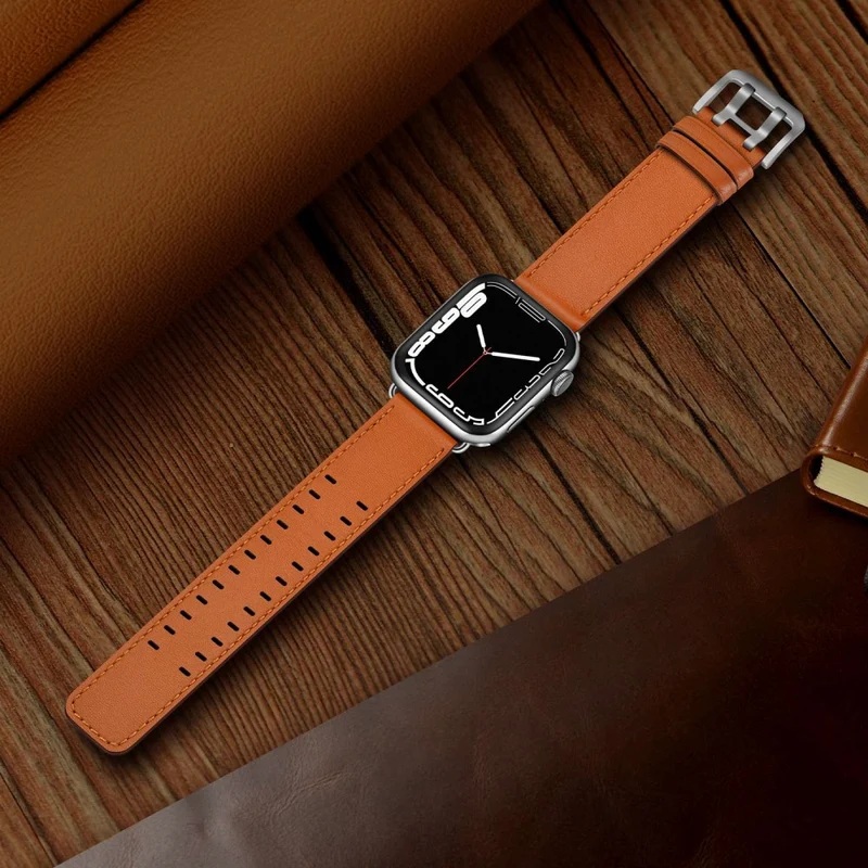 Zeitlos Apple Watch Series 7 45mm Echtes Leder armband