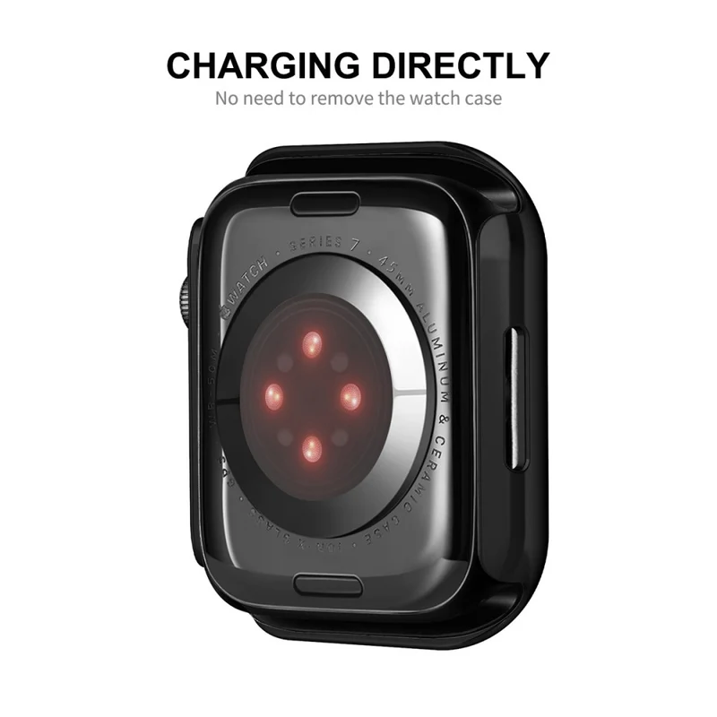 Mega Modisch Apple Watch Series 7 41mm Hülle mit Displayschutz in Plastik und Gehärtetes Glas