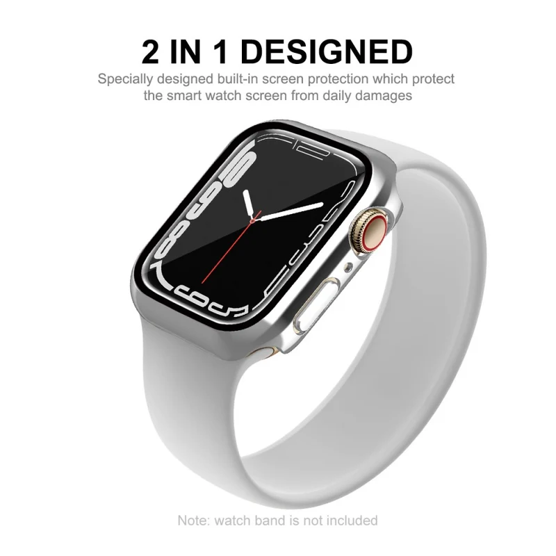 Mega Modisch Apple Watch Series 7 41mm Hülle mit Displayschutz in Plastik und Gehärtetes Glas