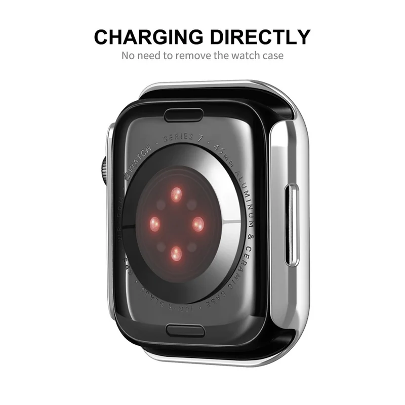 Mega Modisch Apple Watch Series 7 41mm Hülle mit Displayschutz in Plastik und Gehärtetes Glas