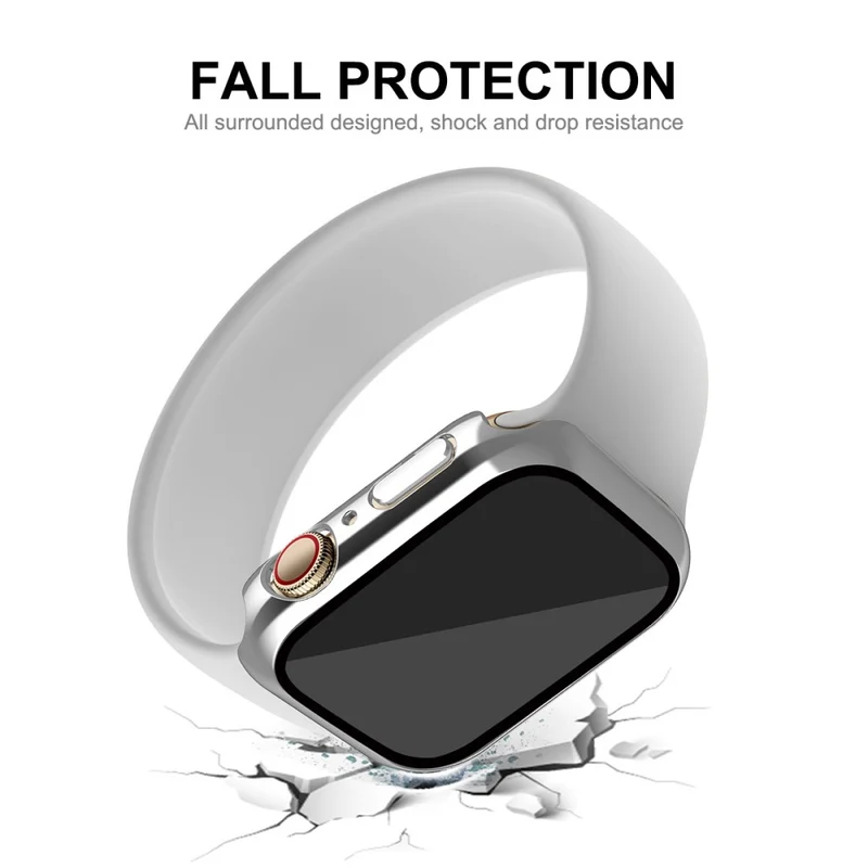 Mega Modisch Apple Watch Series 7 41mm Hülle mit Displayschutz in Plastik und Gehärtetes Glas