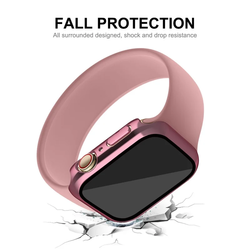 Mega Modisch Apple Watch Series 7 41mm Hülle mit Displayschutz in Plastik und Gehärtetes Glas