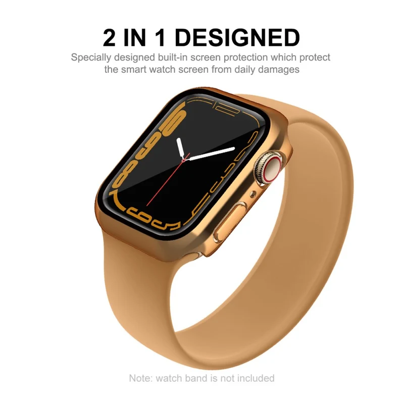 Mega Modisch Apple Watch Series 7 41mm Hülle mit Displayschutz in Plastik und Gehärtetes Glas