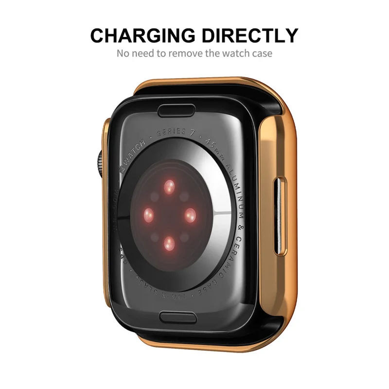 Mega Modisch Apple Watch Series 7 41mm Hülle mit Displayschutz in Plastik und Gehärtetes Glas