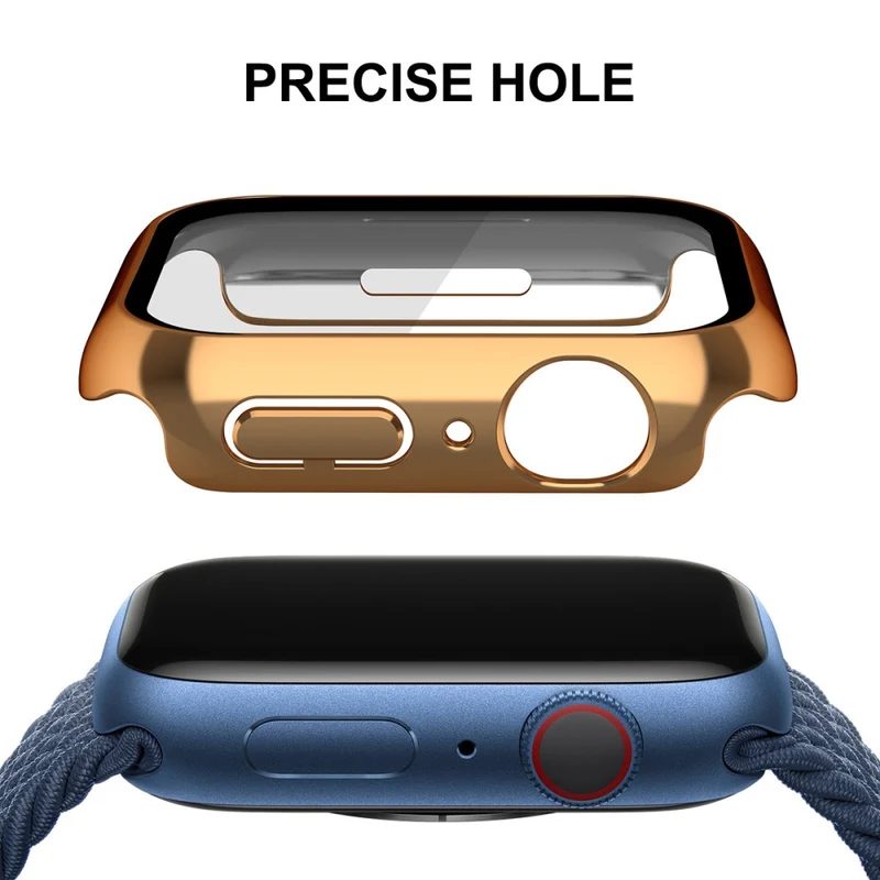 Mega Modisch Apple Watch Series 7 41mm Hülle mit Displayschutz in Plastik und Gehärtetes Glas