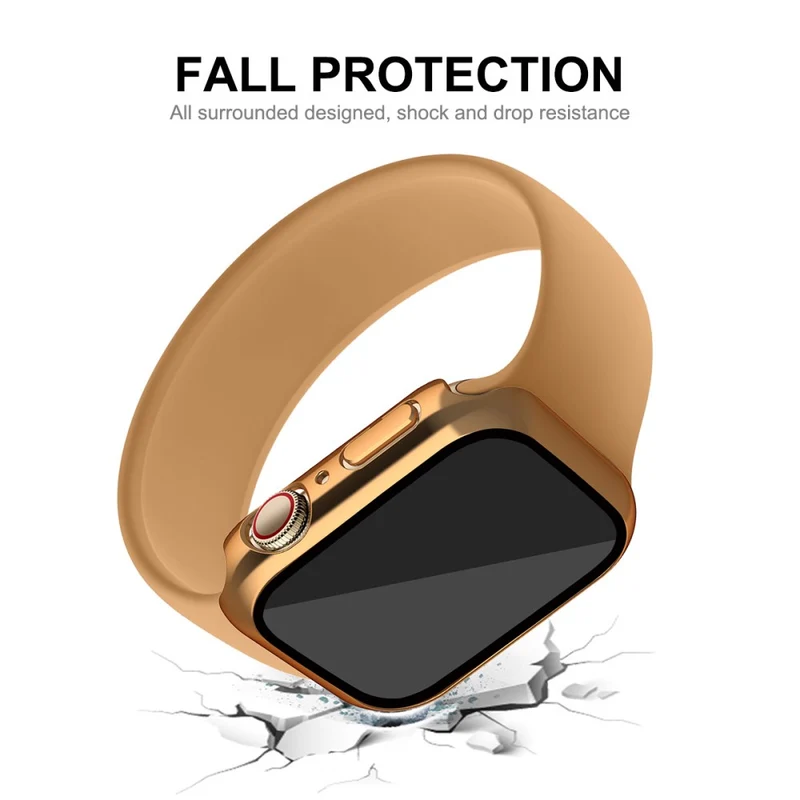 Mega Modisch Apple Watch Series 7 41mm Hülle mit Displayschutz in Plastik und Gehärtetes Glas