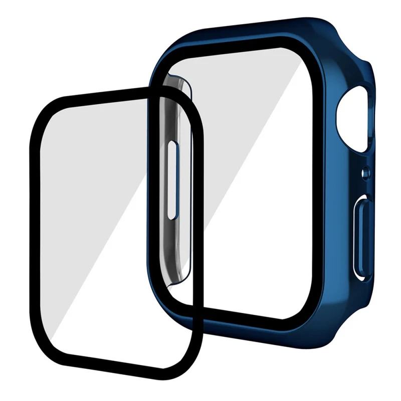 Auffallend Gut Apple Watch Series 7 41mm Hülle mit Displayschutz in Plastik und Gehärtetes Glas