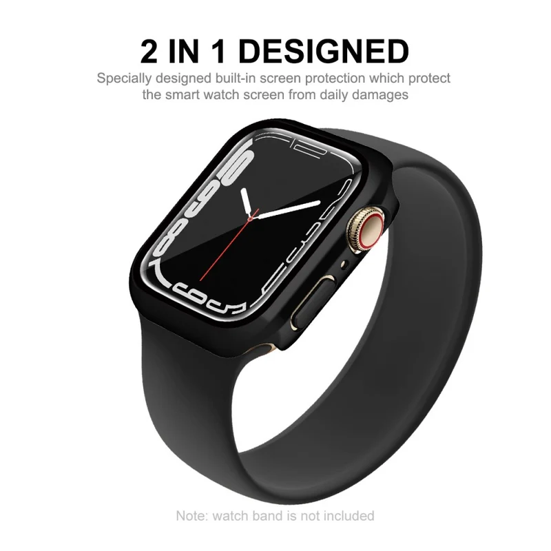 Auffallend Gut Apple Watch Series 7 41mm Hülle mit Displayschutz in Plastik und Gehärtetes Glas