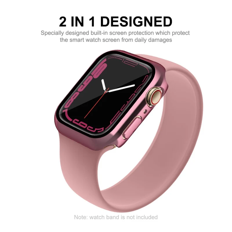 Auffallend Gut Apple Watch Series 7 41mm Hülle mit Displayschutz in Plastik und Gehärtetes Glas
