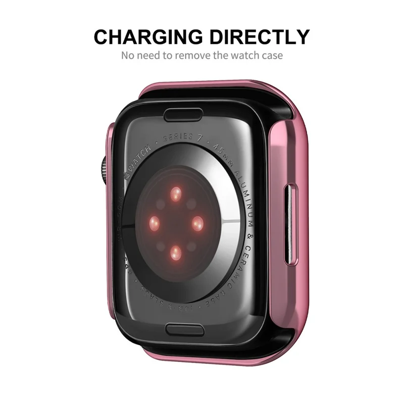 Auffallend Gut Apple Watch Series 7 41mm Hülle mit Displayschutz in Plastik und Gehärtetes Glas