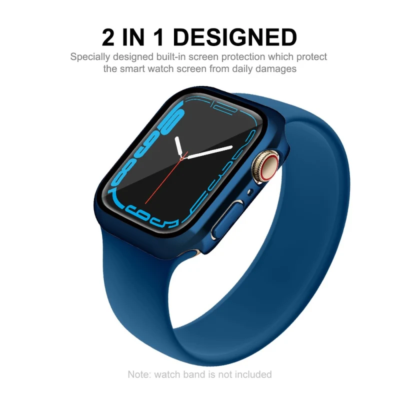 Auffallend Gut Apple Watch Series 7 41mm Hülle mit Displayschutz in Plastik und Gehärtetes Glas