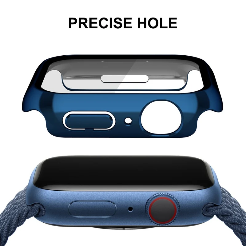 Auffallend Gut Apple Watch Series 7 41mm Hülle mit Displayschutz in Plastik und Gehärtetes Glas