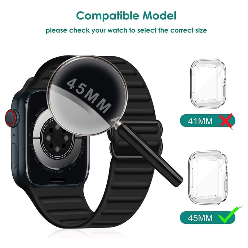 Mega Gut Apple Watch Series 7 45mm Silikon / TPU Hülle