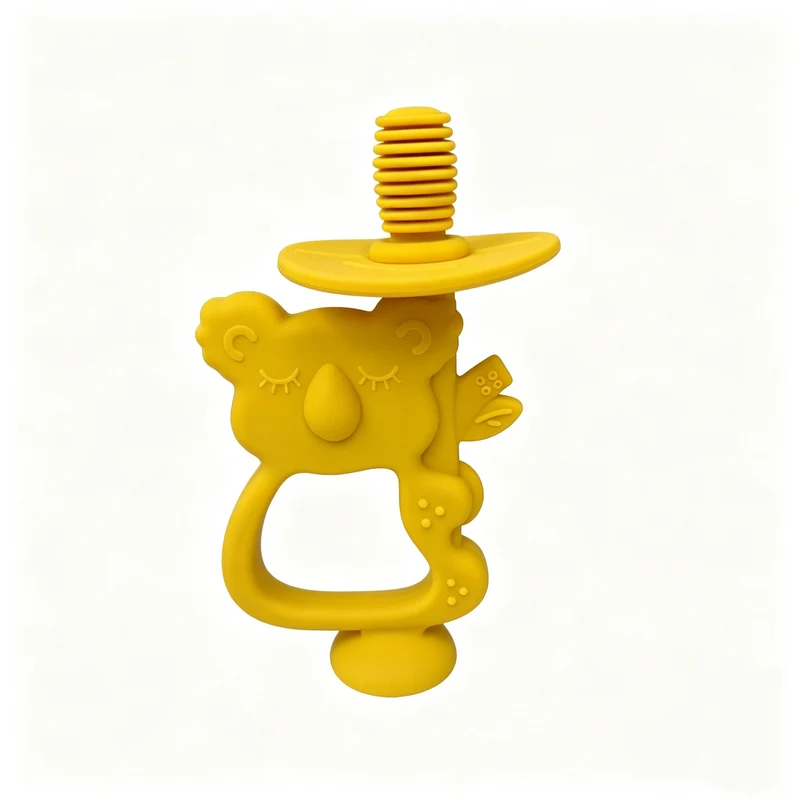 Silicone Koala Beißring mit gerippter Nippel und ergonomischem Griff