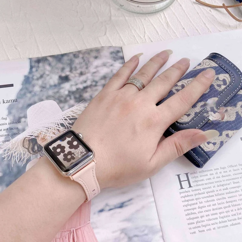 Sehr gepflegt Universell Apple Echtes Leder armband