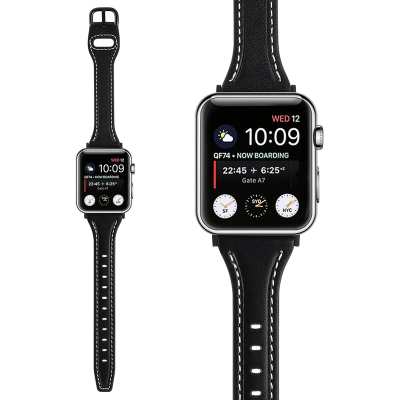 Sehr gepflegt Universell Apple Echtes Leder armband