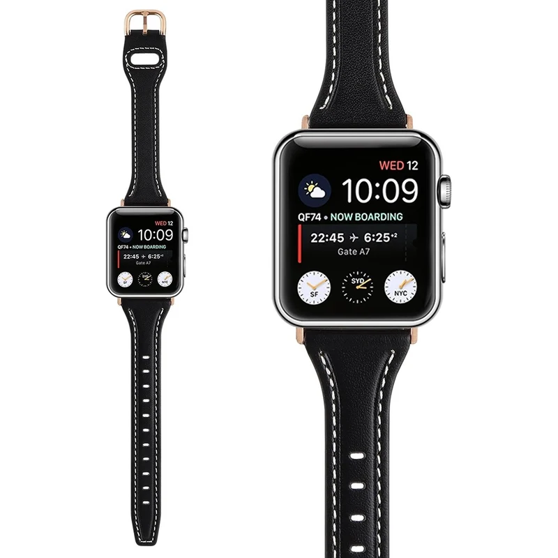 Sehr gepflegt Universell Apple Echtes Leder armband