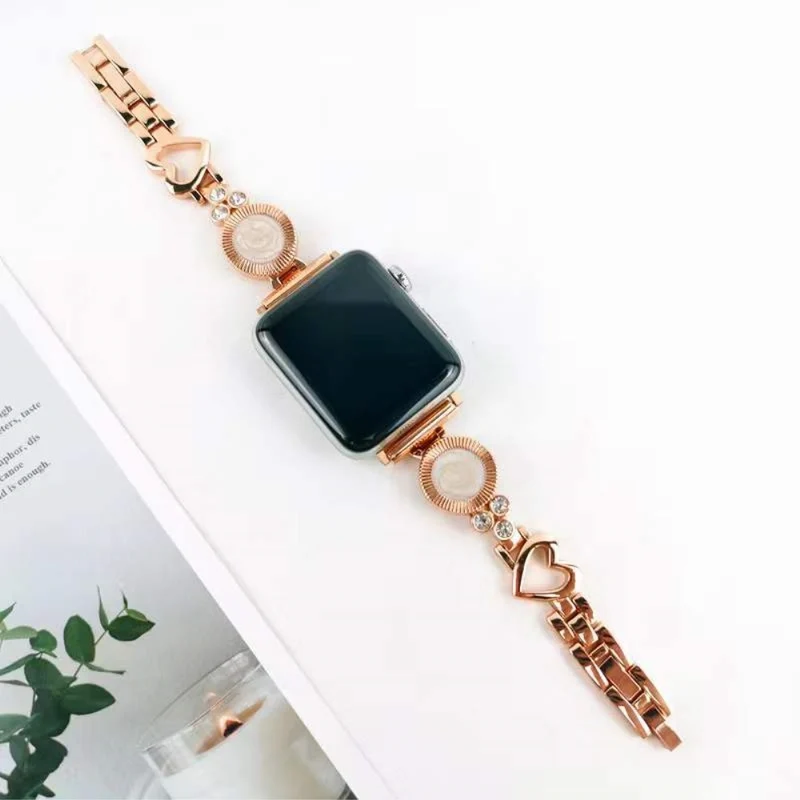 Mega bequem Universell Apple Metall und Strass armband