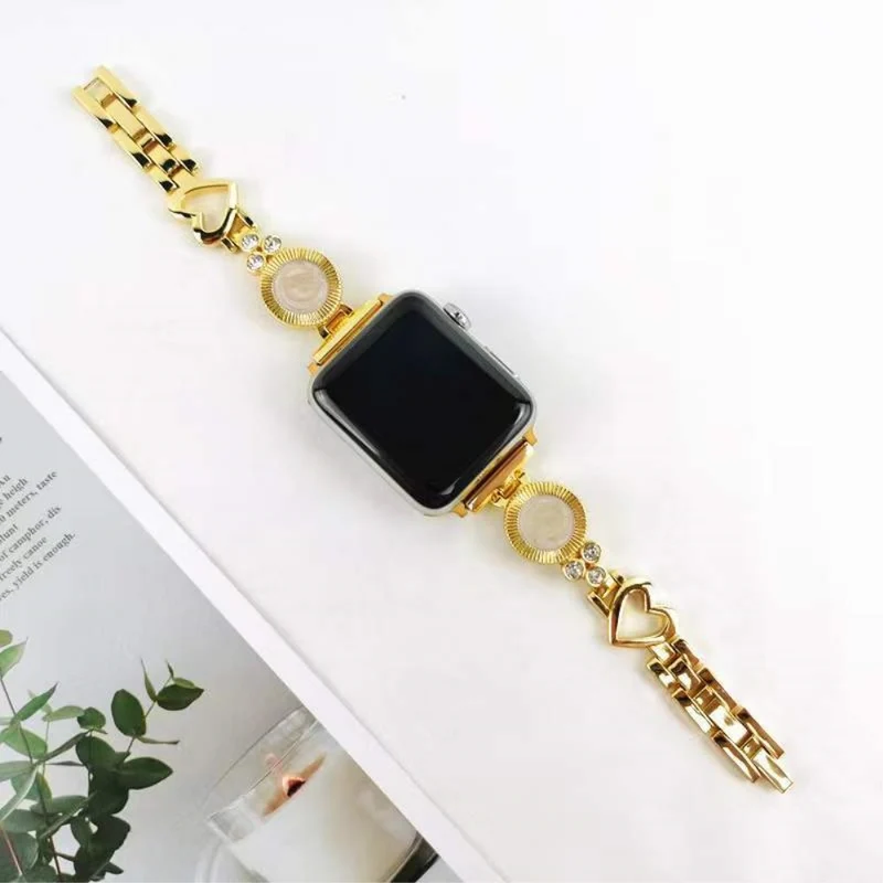 Mega bequem Universell Apple Metall und Strass armband
