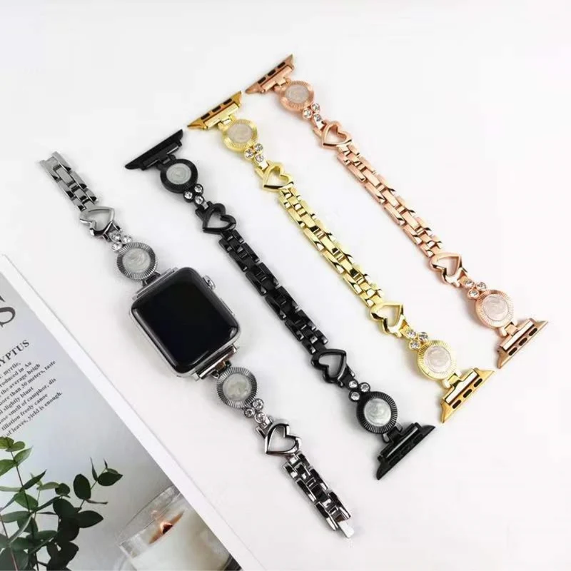Mega bequem Universell Apple Metall und Strass armband