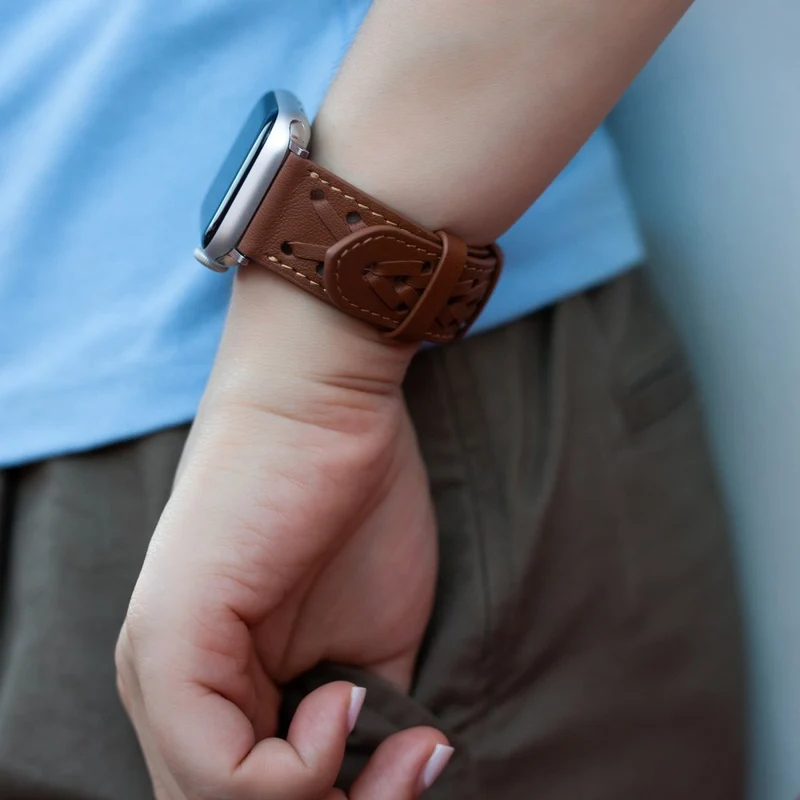 Unglaublich stylisch Universell Apple Echtes Leder armband