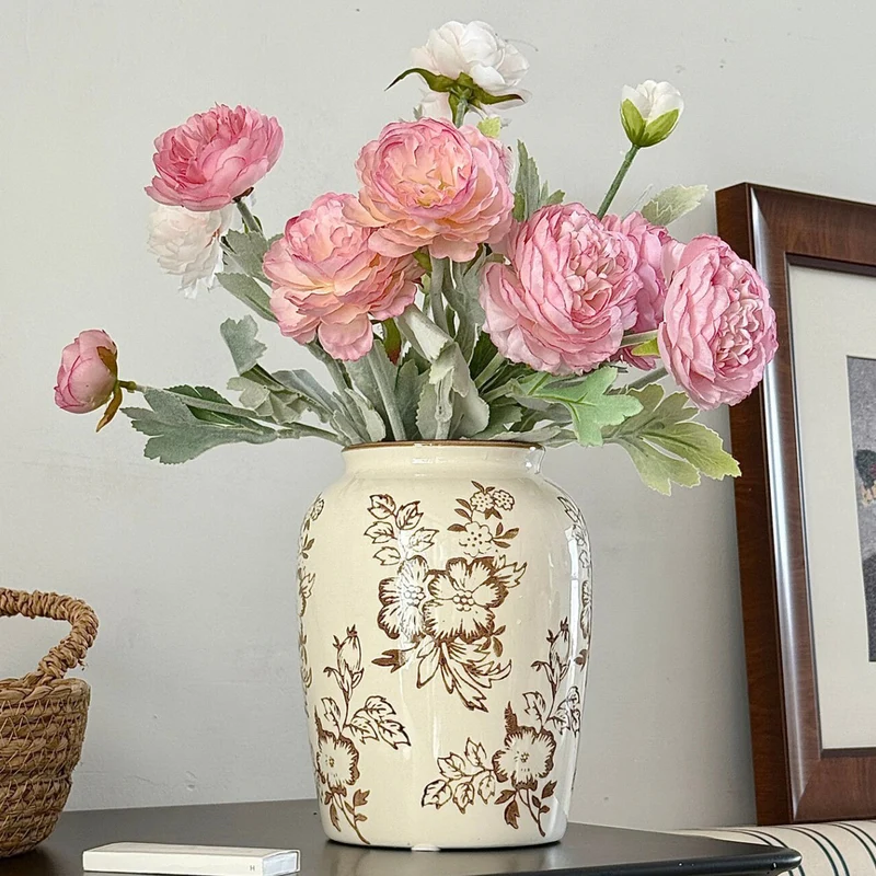 Blumenmuster dekorative Keramikvase