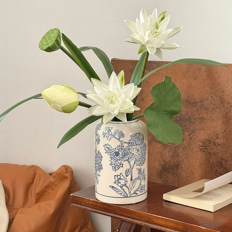 Blumenmuster Keramik Dekor Vase