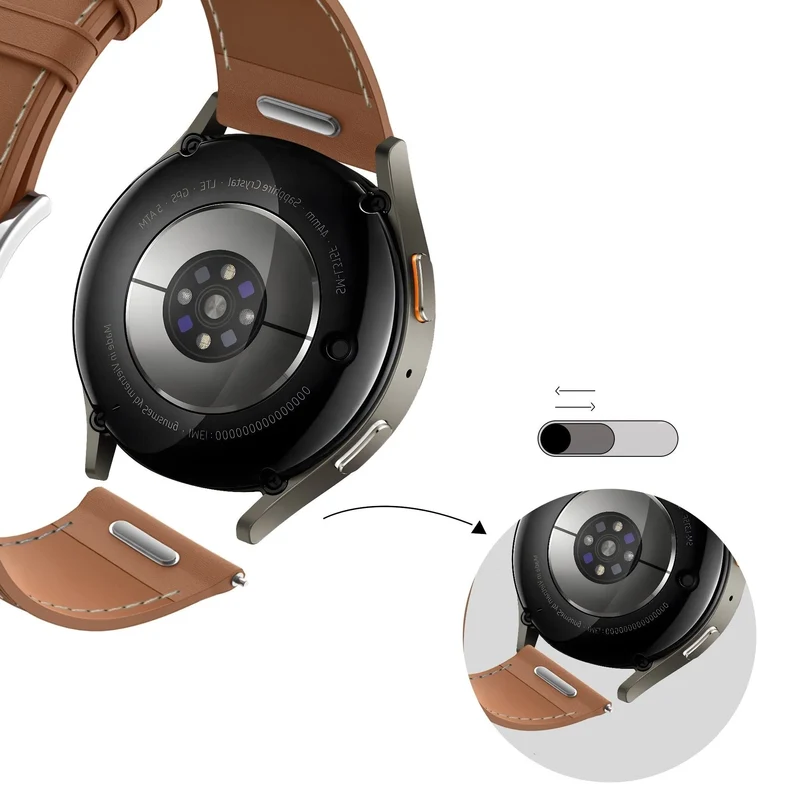 Bandz Oppo Watch S Lederarmband 'Easy Fit' (Braun)