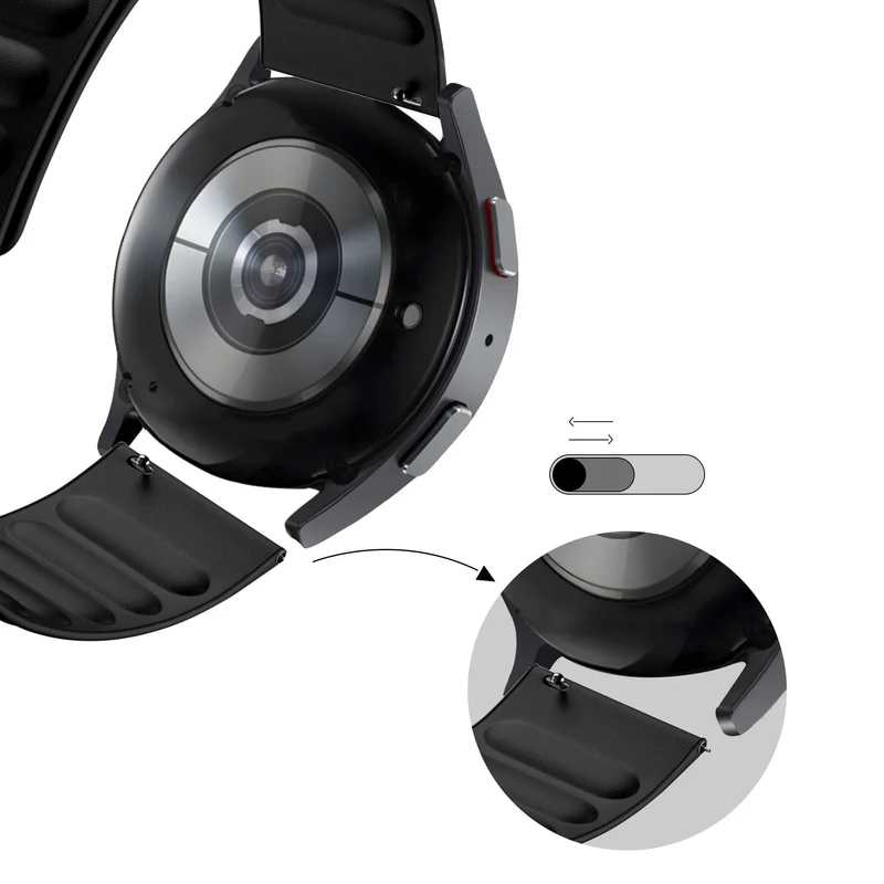 Bandz Oppo Watch S Magnetisches Feingewebtes Armband (Schwarz)