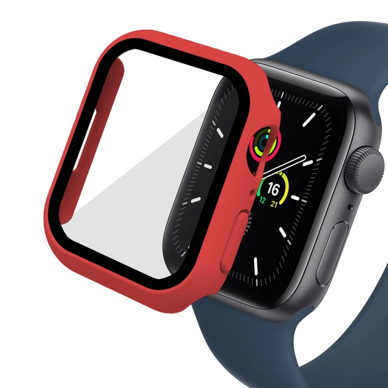 Mega Stylisch Apple Watch Series 7 45mm Hülle mit Displayschutz in Plastik und Gehärtetes Glas
