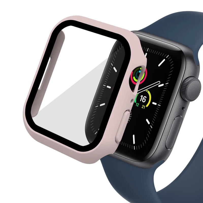 Mega Stylisch Apple Watch Series 7 45mm Hülle mit Displayschutz in Plastik und Gehärtetes Glas