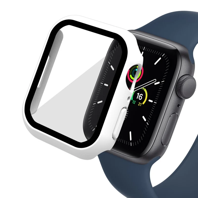 Mega Stylisch Apple Watch Series 7 45mm Hülle mit Displayschutz in Plastik und Gehärtetes Glas