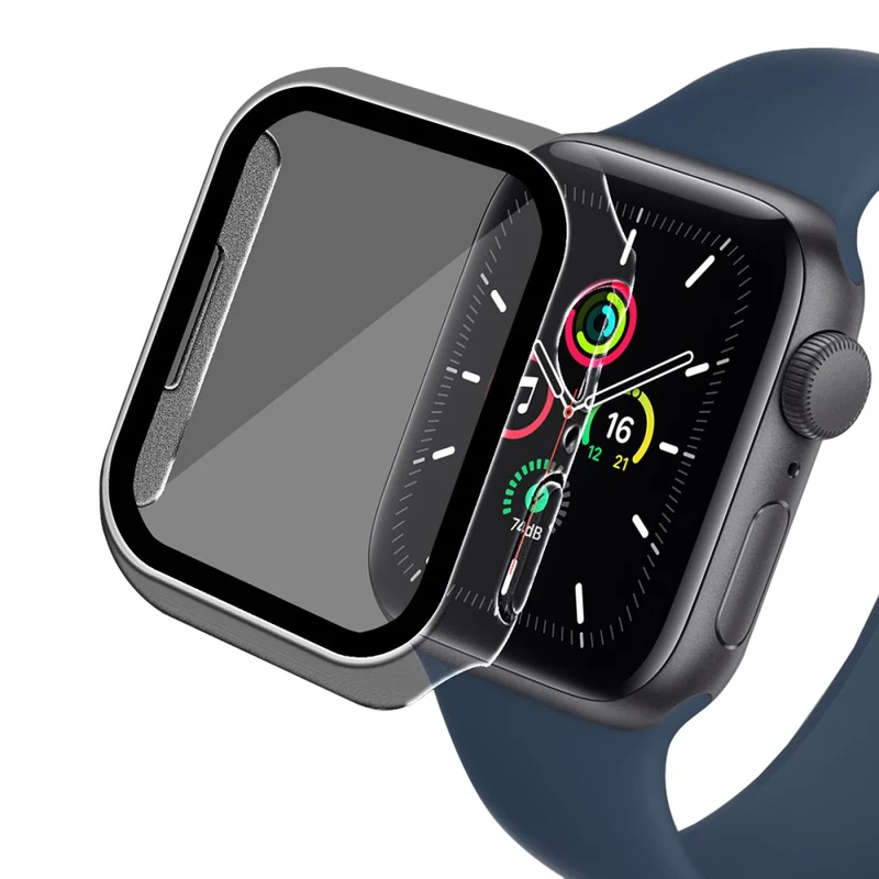 Mega Stylisch Apple Watch Series 7 45mm Hülle mit Displayschutz in Plastik und Gehärtetes Glas