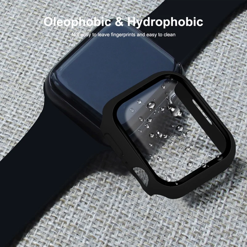 Mega Stylisch Apple Watch Series 7 45mm Hülle mit Displayschutz in Plastik und Gehärtetes Glas
