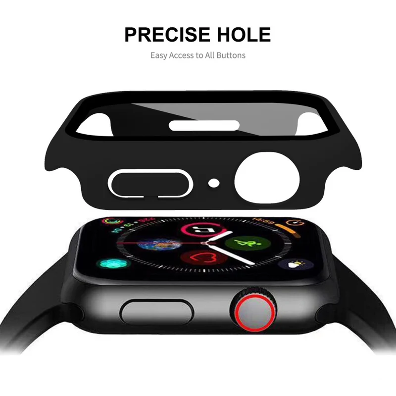 Mega Stylisch Apple Watch Series 7 45mm Hülle mit Displayschutz in Plastik und Gehärtetes Glas