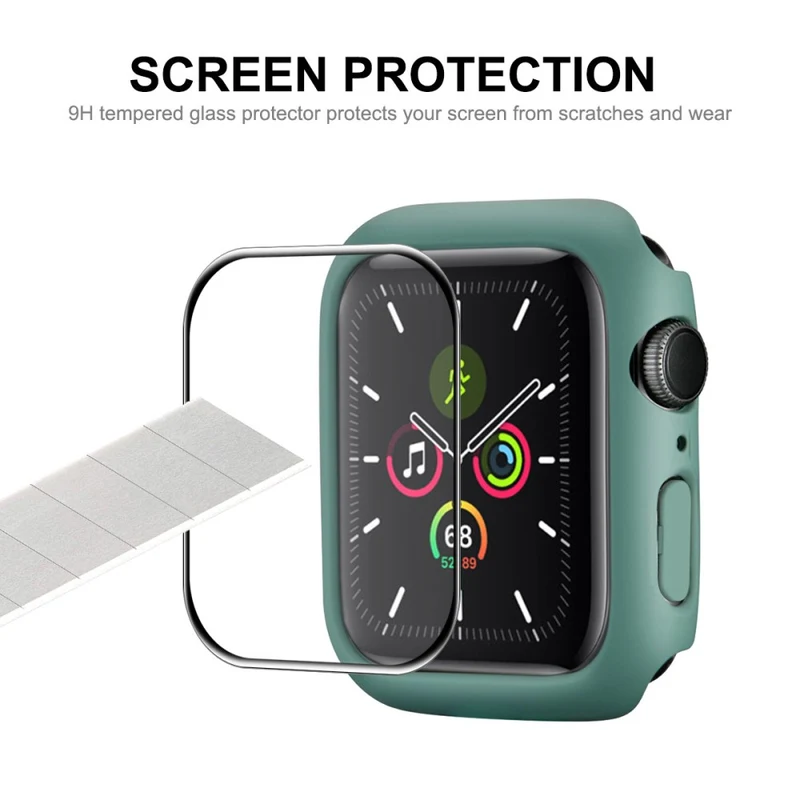 Super Stylisch Apple Watch Series 7 45mm Hülle mit Displayschutz in Gehärtetes Glas