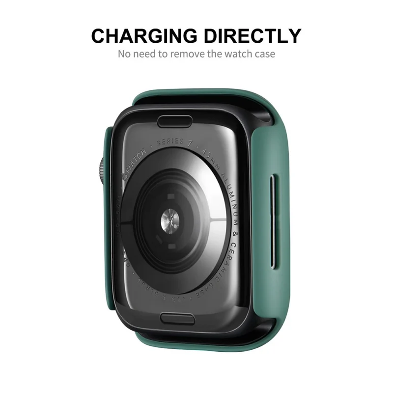 Super Stylisch Apple Watch Series 7 45mm Hülle mit Displayschutz in Gehärtetes Glas