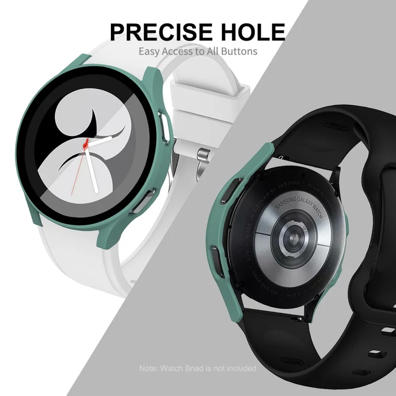 Schön Samsung Galaxy Watch 4 (44mm) Hülle mit Displayschutz in Plastik und Gehärtetes Glas
