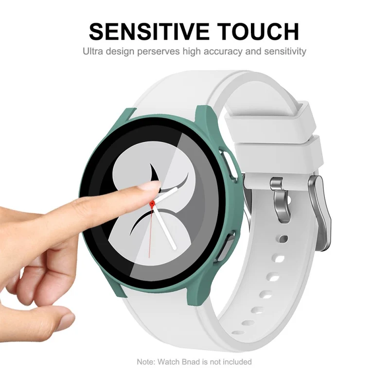 Schön Samsung Galaxy Watch 4 (44mm) Hülle mit Displayschutz in Plastik und Gehärtetes Glas