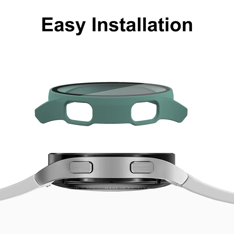 Schön Samsung Galaxy Watch 4 (44mm) Hülle mit Displayschutz in Plastik und Gehärtetes Glas
