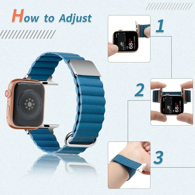 Mega sympathisch Universell Apple Echtes Leder armband