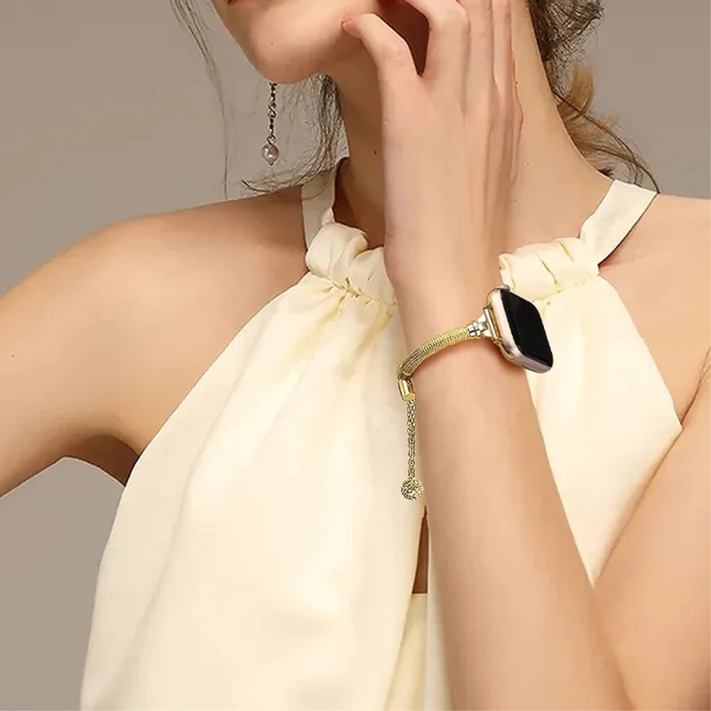 Schön Apple Watch Series 7 41mm Metall und Strass armband