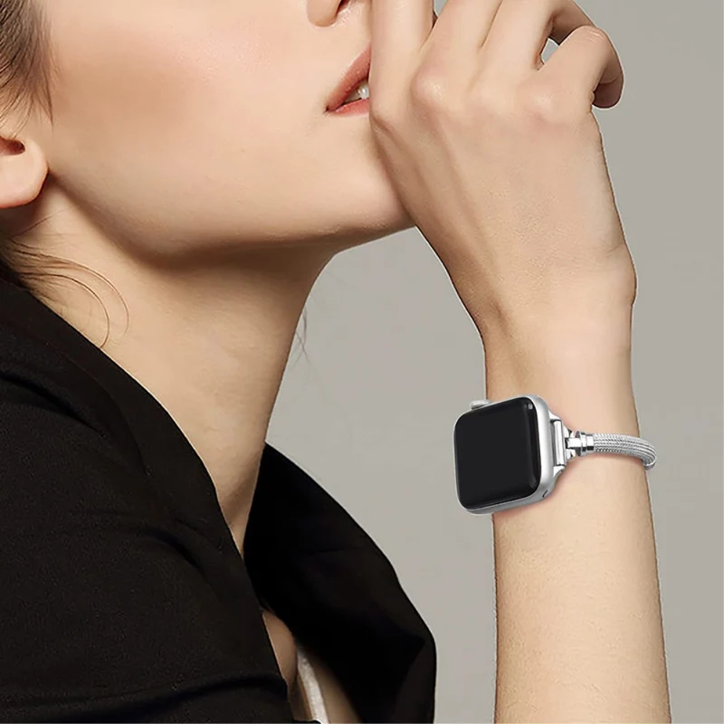Bequem Apple Watch Series 7 41mm Metall und Strass armband
