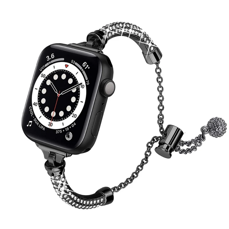 Bequem Apple Watch Series 7 41mm Metall und Strass armband