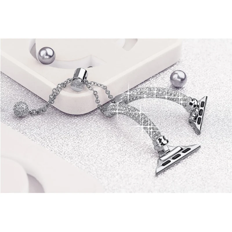 Schön Apple Watch Series 7 41mm Metall und Strass armband