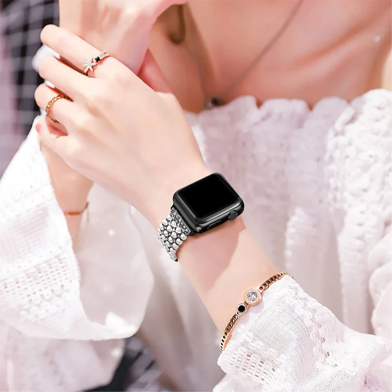 Reizend Apple Watch Series 7 41mm Metall und Strass armband