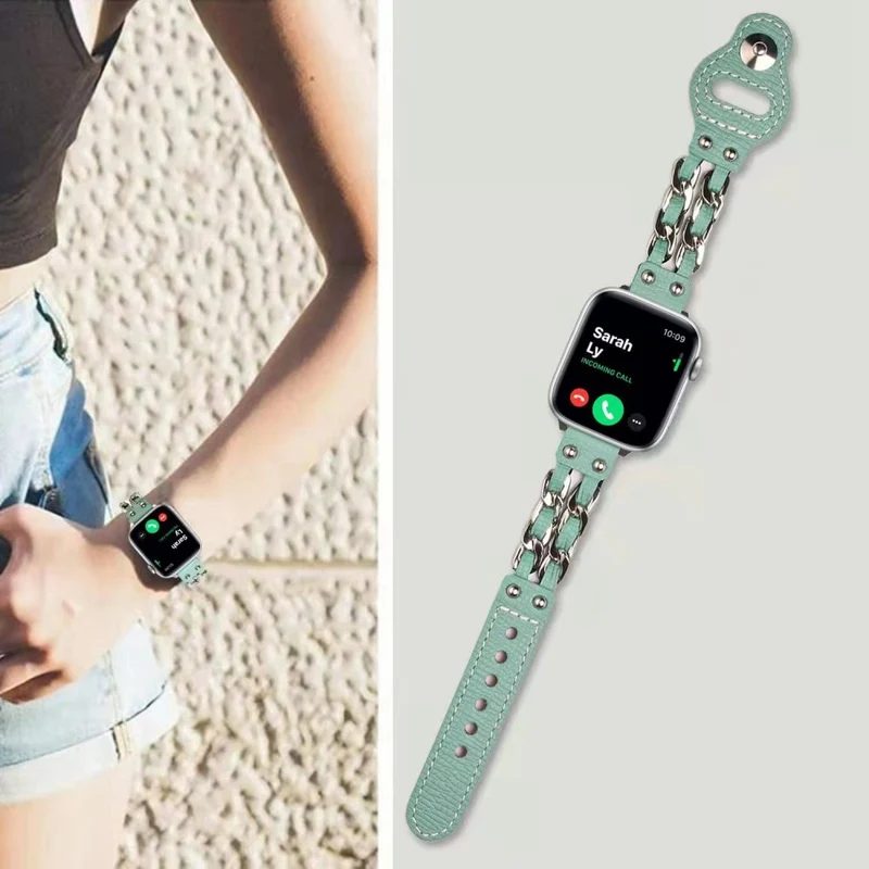 Sehr schön Apple Watch Series 7 41mm Kunstleder armband