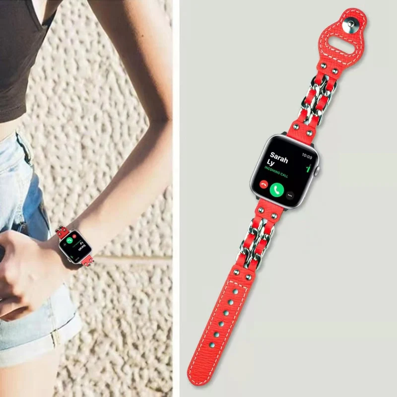 Sehr schön Apple Watch Series 7 41mm Kunstleder armband